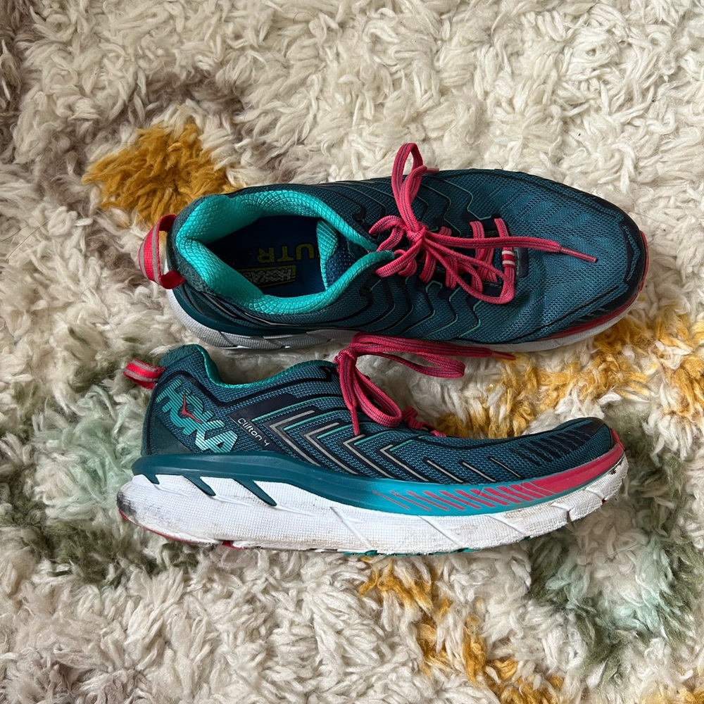 Teal Hoka sneakers
